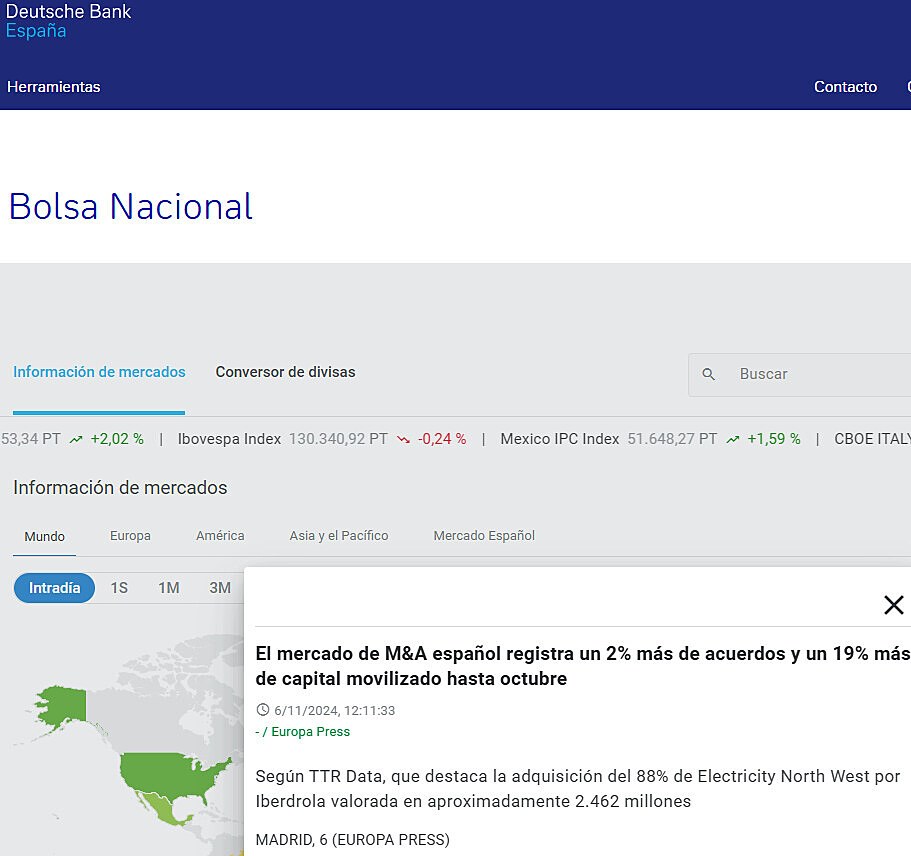 El mercado de M&A espaol registra un 2% ms de acuerdos y un 19% ms de capital movilizado hasta octubre